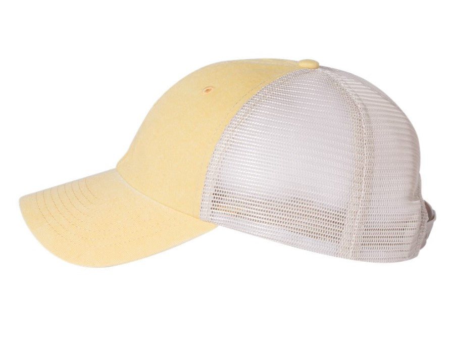 Yellow Unstructured Mesh Back Hat